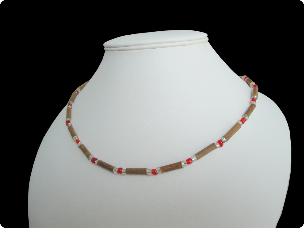Collier perle rouge